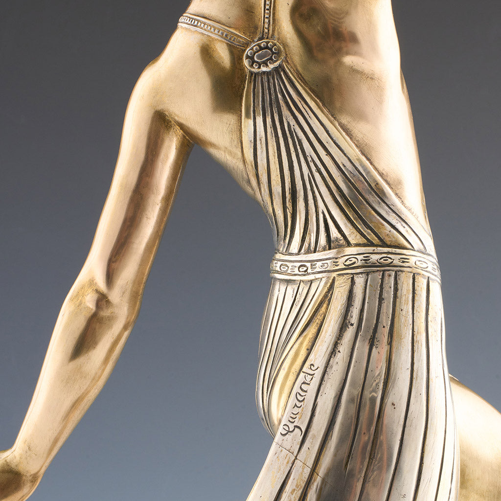 Original Art Deco Bronze Sculpture of a Dancer by JD Guirande / Jo Descomps - Jeroen Markies Art Deco
