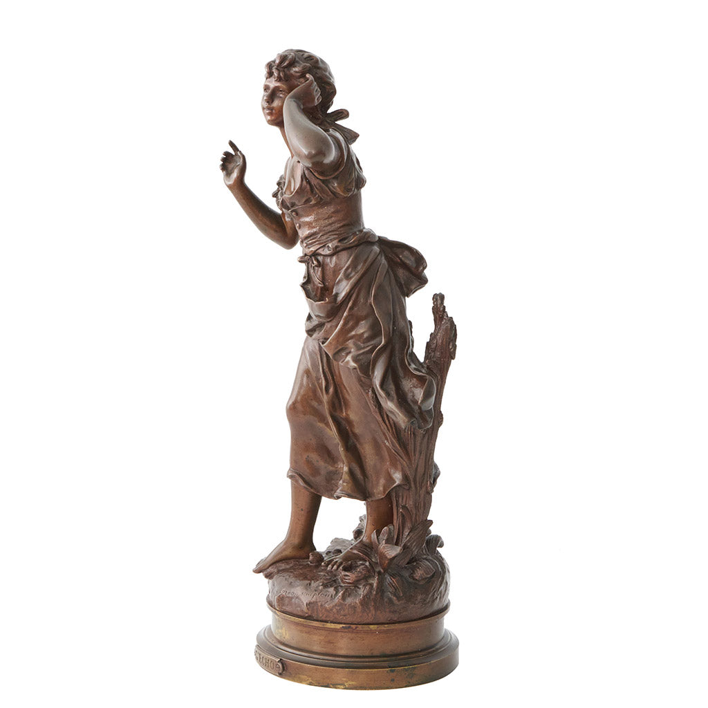'L'Echo' Art Nouveau Bronze Sculpture of a young maiden - Jeroen Markies Art Deco