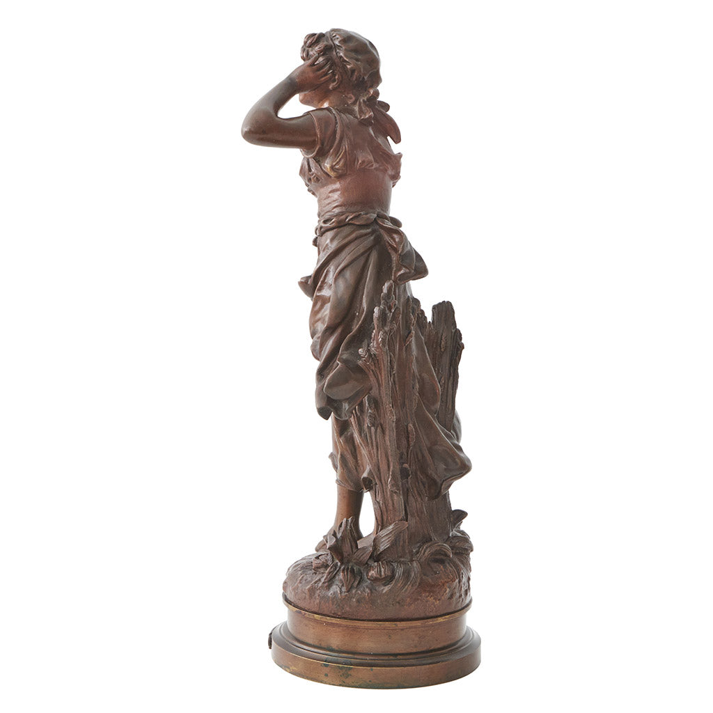 'L'Echo' Art Nouveau Bronze Sculpture of a young maiden - Jeroen Markies Art Deco