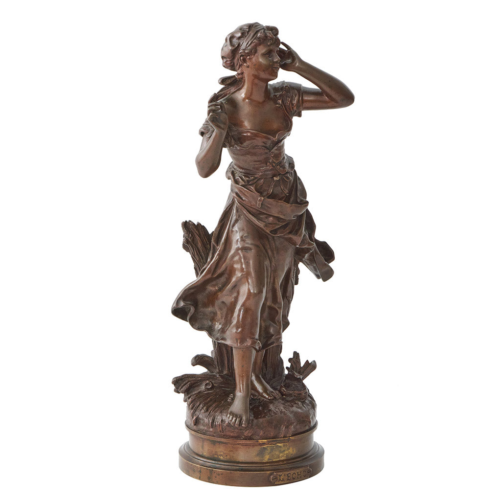 'L'Echo' Art Nouveau Bronze Sculpture of a young maiden - Jeroen Markies Art Deco