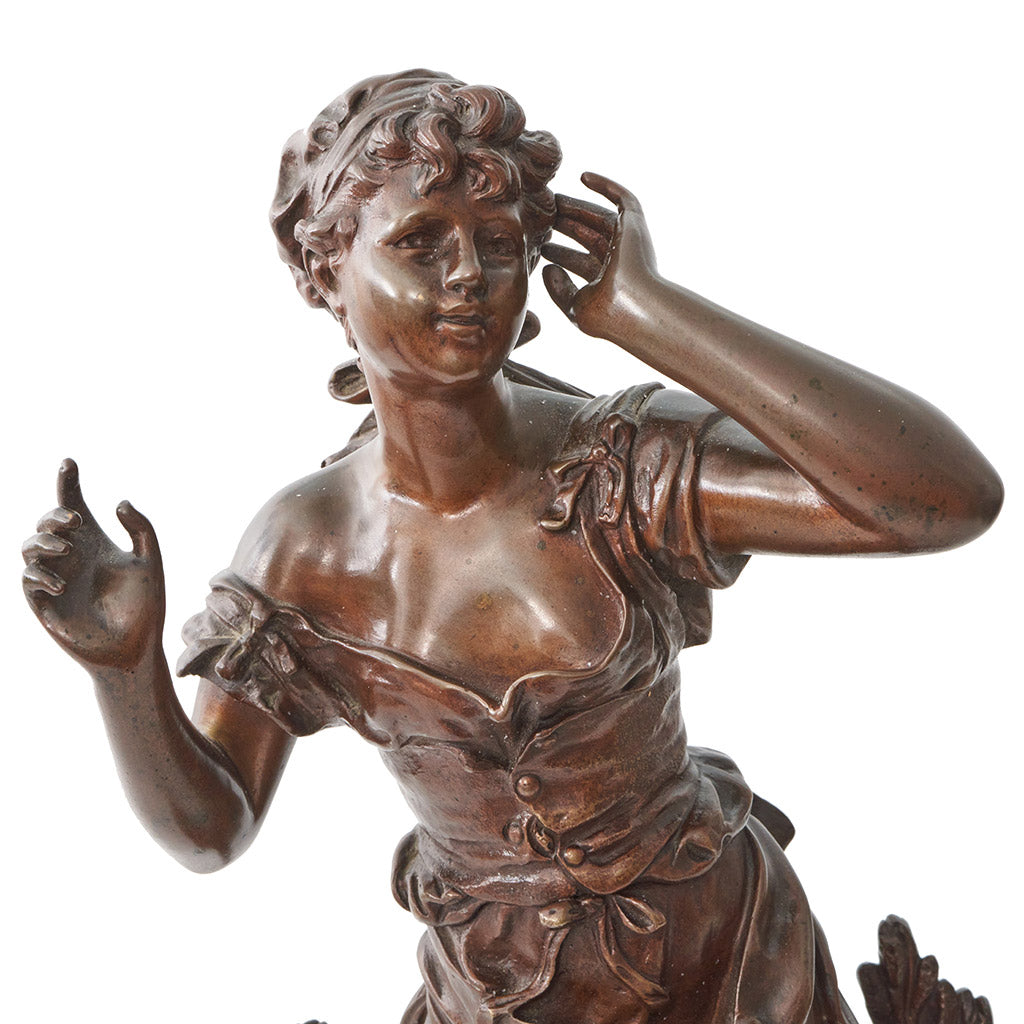 'L'Echo' Art Nouveau Bronze Sculpture of a young maiden - Jeroen Markies Art Deco