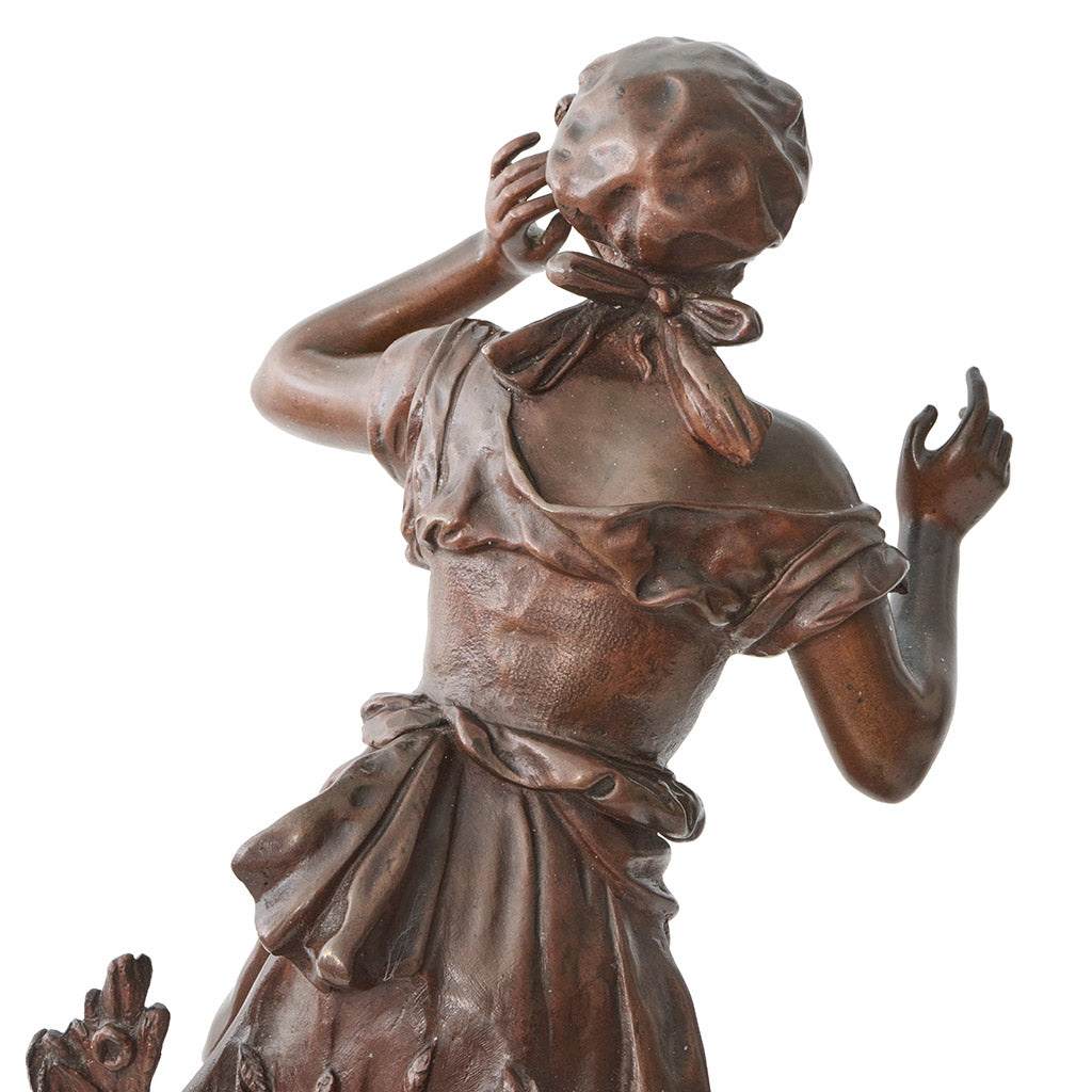 'L'Echo' Art Nouveau Bronze Sculpture of a young maiden - Jeroen Markies Art Deco