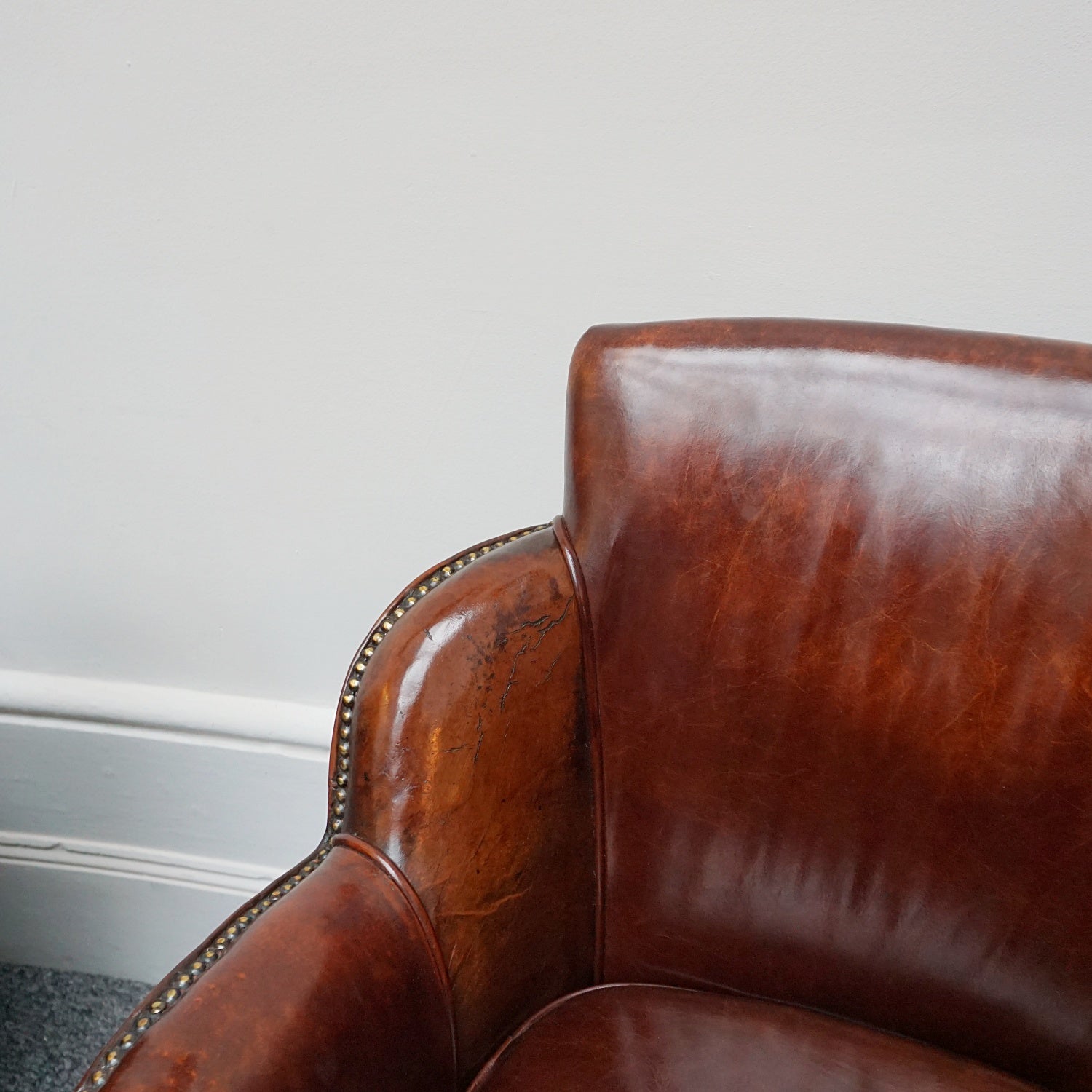 Pair of Art Deco Brown Leather Cloud Chairs - Jeroen Markies Art Deco