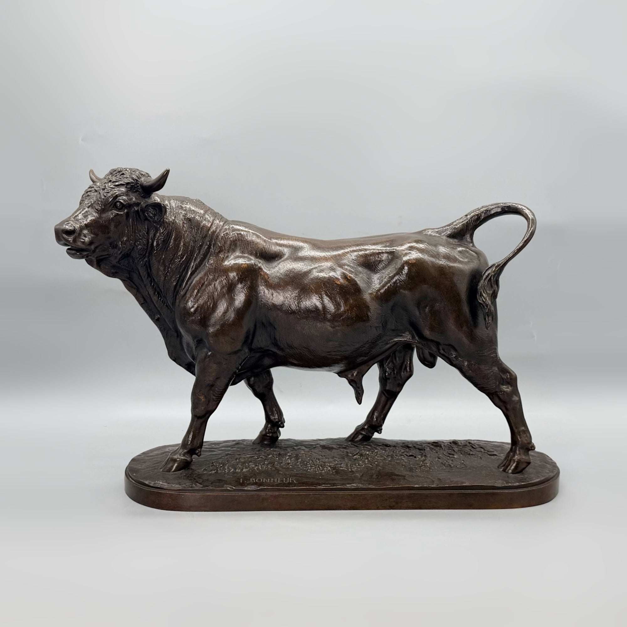 'Tareau Debout' Large Standing Bull in Bronze by Isidore Bonheur 19th Century Animalier Sculpture - Markies Antiques Ltd