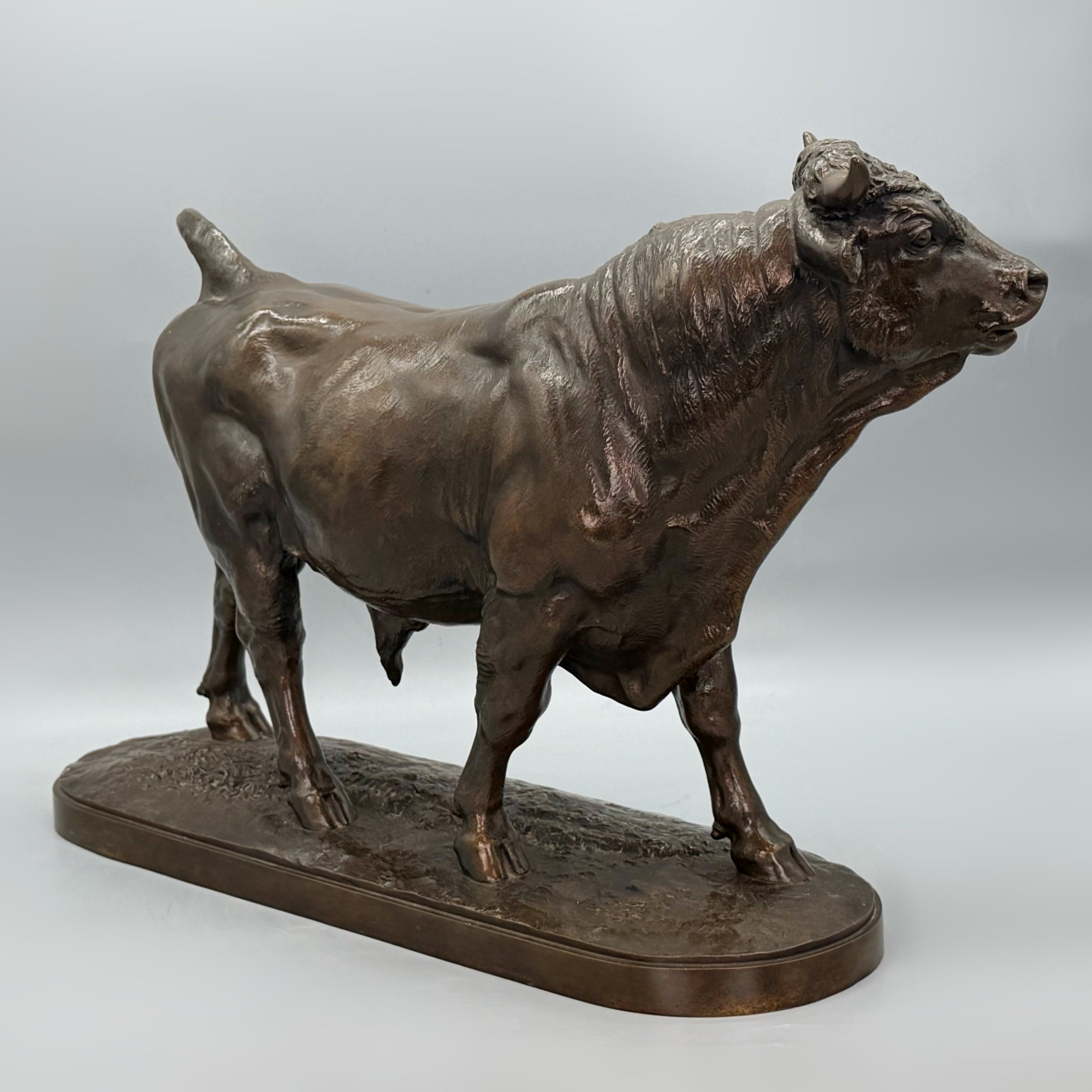 'Tareau Debout' Large Standing Bull in Bronze by Isidore Bonheur 19th Century Animalier Sculpture - Markies Antiques Ltd