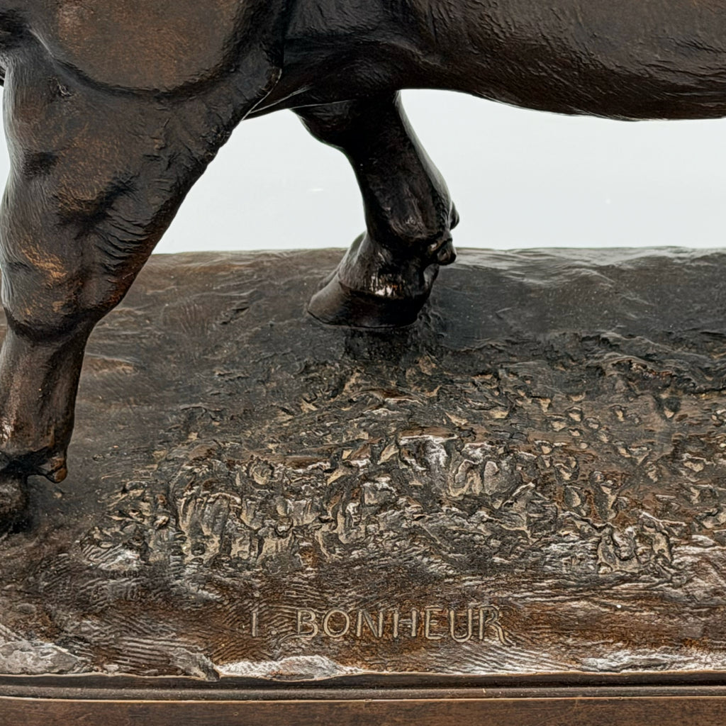 'Tareau Debout' Large Standing Bull in Bronze by Isidore Bonheur 19th Century Animalier Sculpture - Markies Antiques Ltd