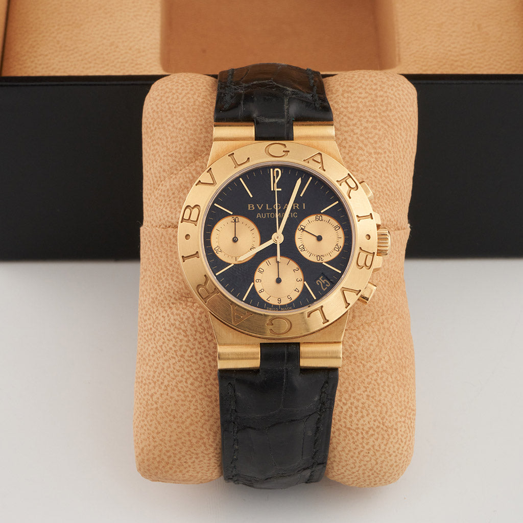 Bvlgari Diagono CH 35 G 18k Yellow Gold mens wristwatch - Jeroen Markies Art Deco