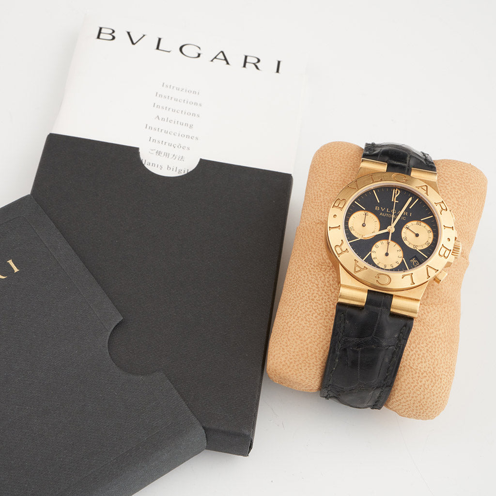 Bvlgari Diagono CH 35 G 18k Yellow Gold mens wristwatch - Jeroen Markies Art Deco