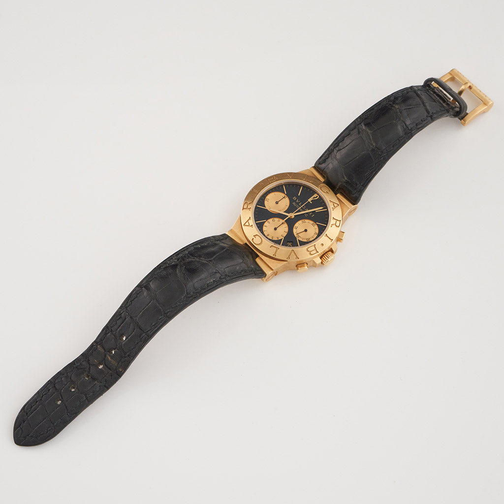 Bvlgari Diagono CH 35 G 18k Yellow Gold mens wristwatch - Jeroen Markies Art Deco