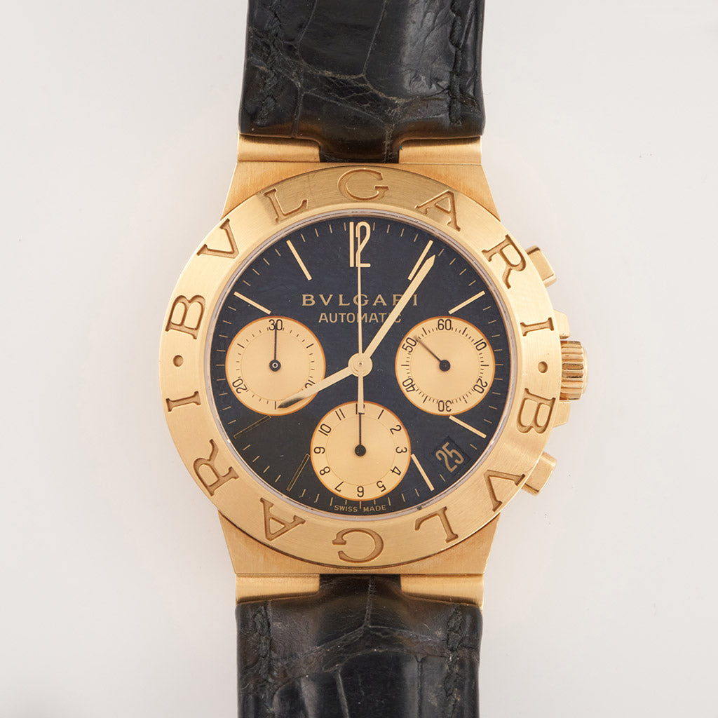 Bvlgari Diagono CH 35 G 18k Yellow Gold mens wristwatch - Jeroen Markies Art Deco