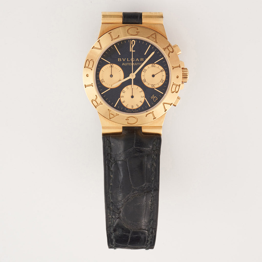 Bvlgari Diagono CH 35 G 18k Yellow Gold mens wristwatch - Jeroen Markies Art Deco