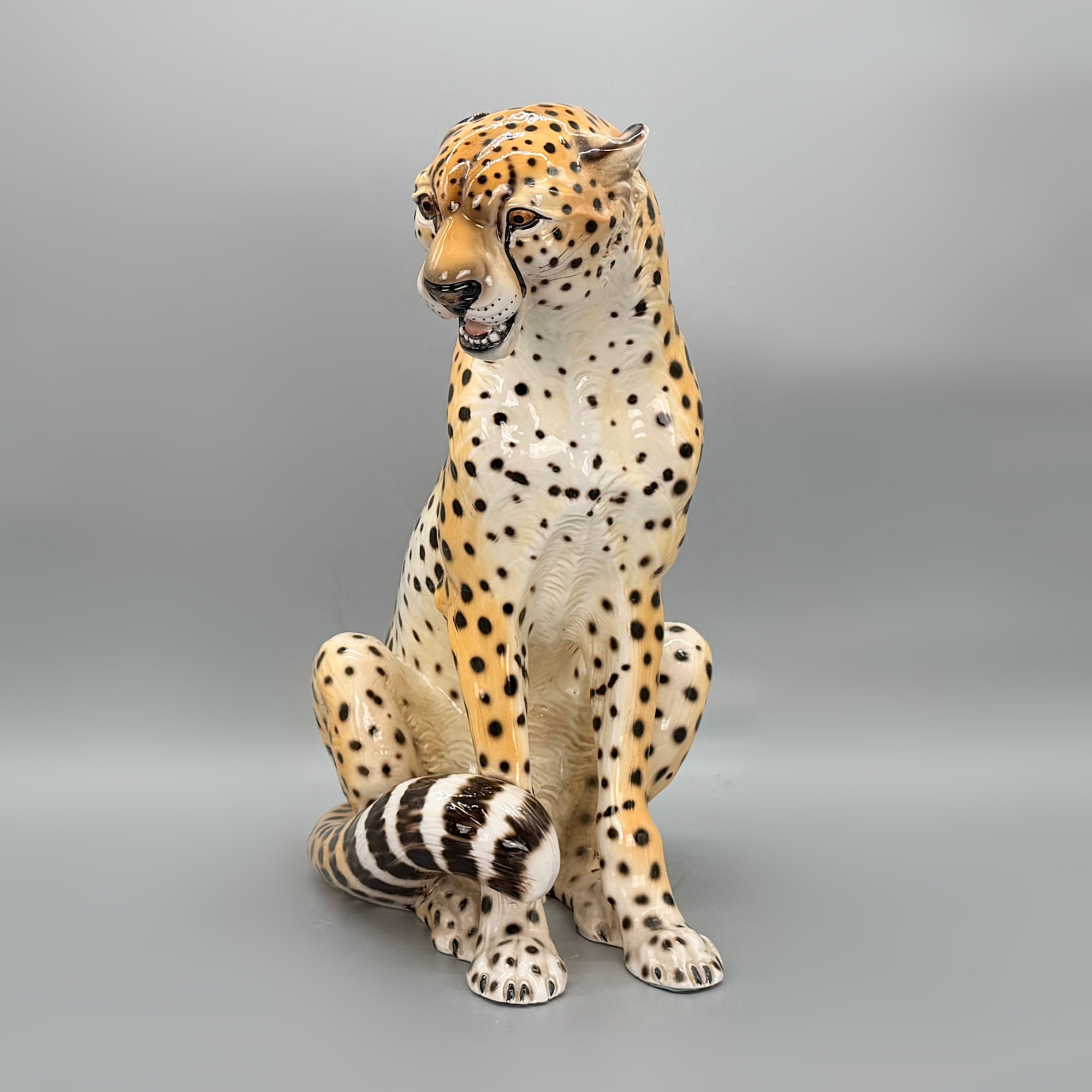 Mid-Century Ceramic Cheetah by Giovanni Ronzan