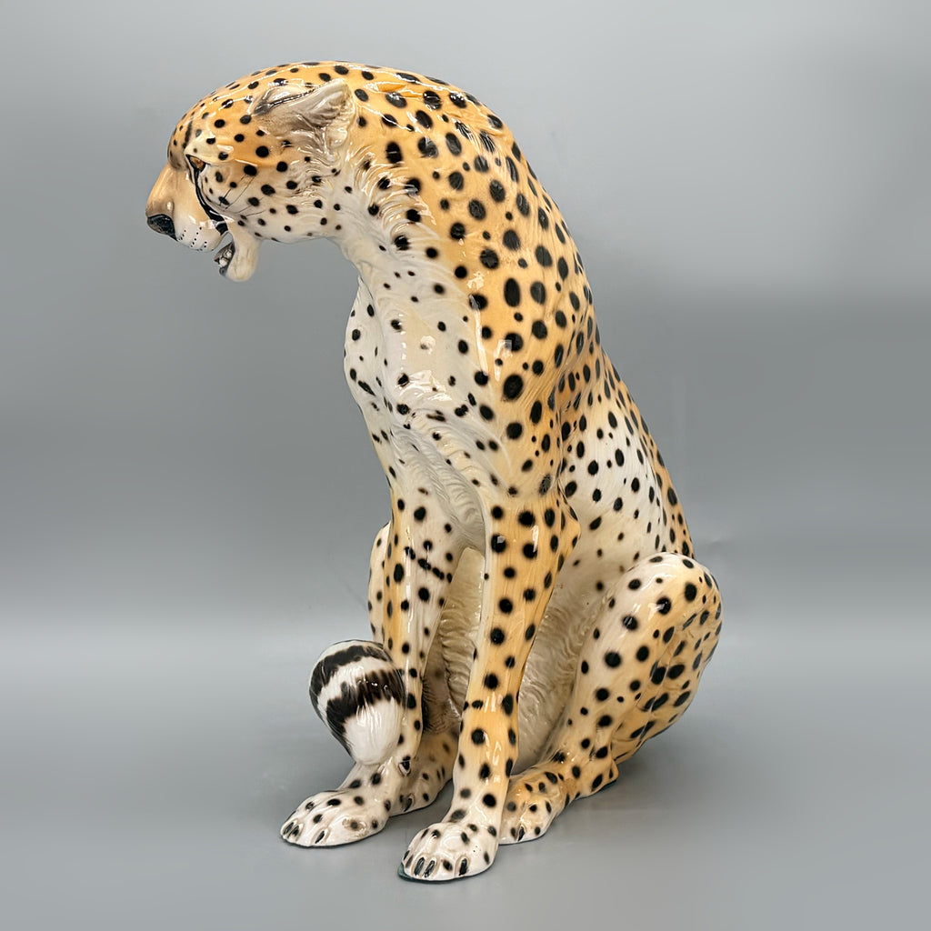 Mid-Century Ceramic Cheetah by Giovanni Ronzan