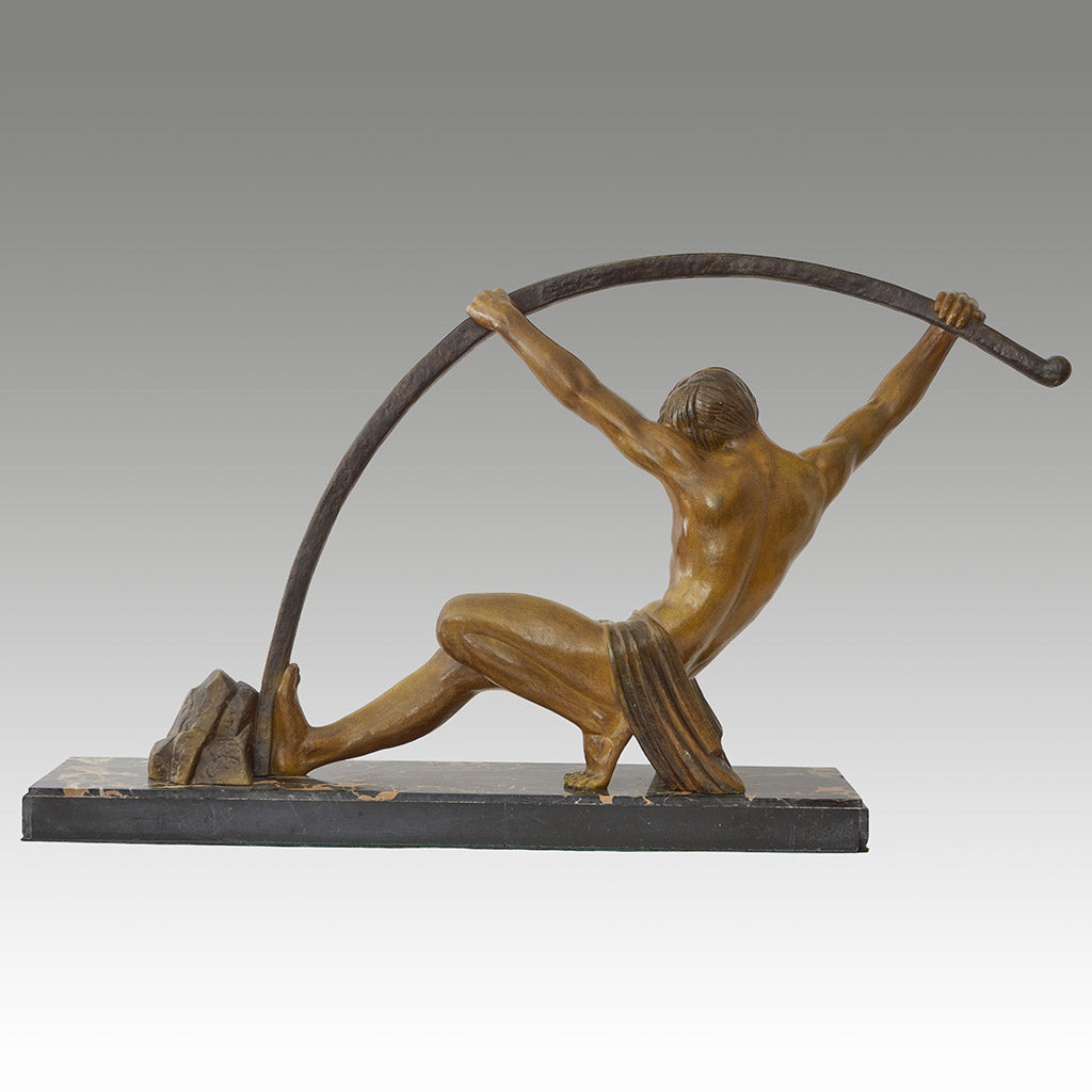 Large Athletic Semi Nude Male Sculpture by Demetre Chiparus - Jeroen Markies Art Deco