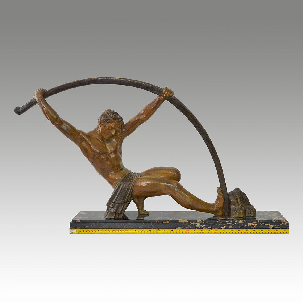 Large Athletic Semi Nude Male Sculpture by Demetre Chiparus - Jeroen Markies Art Deco