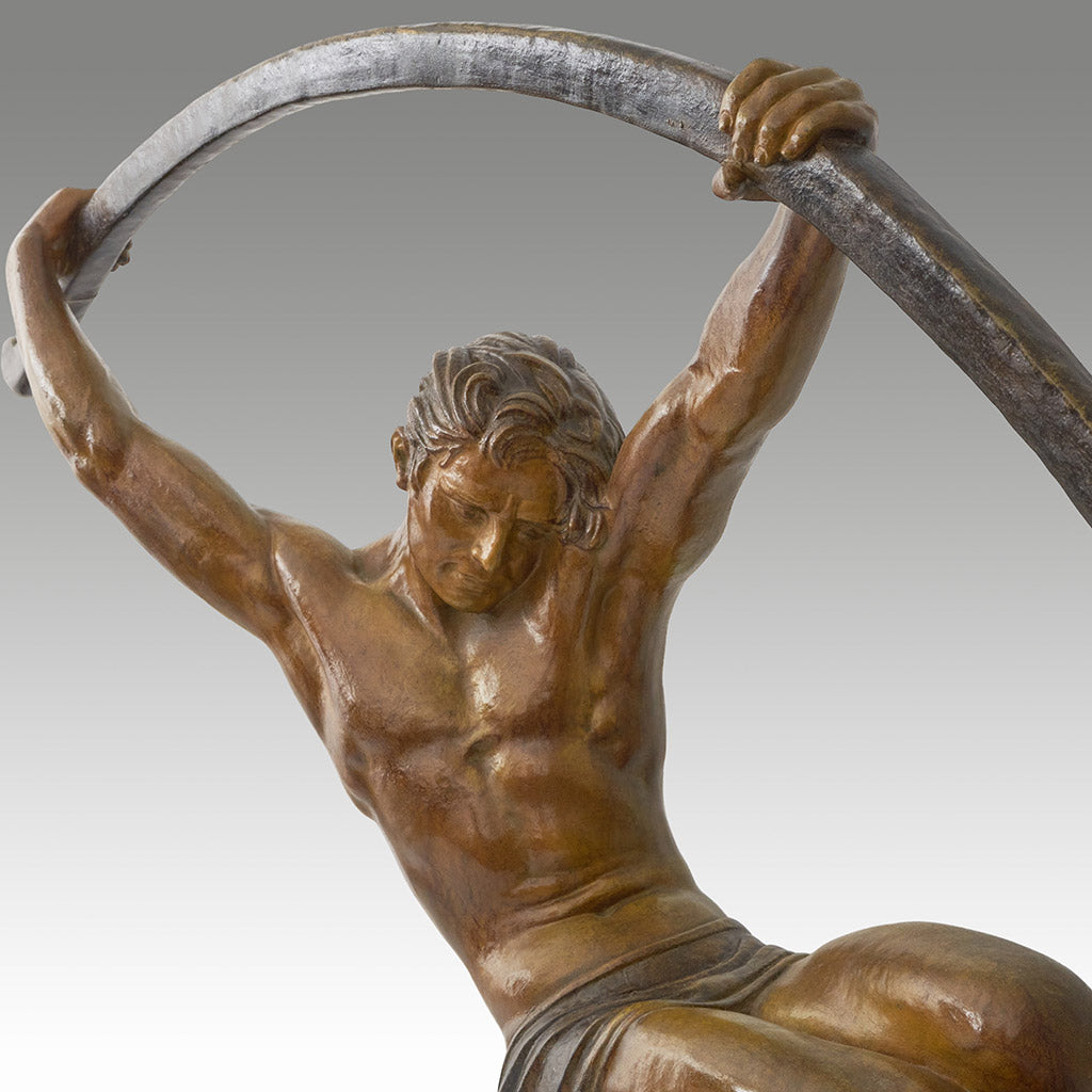 Large Athletic Semi Nude Male Sculpture by Demetre Chiparus - Jeroen Markies Art Deco