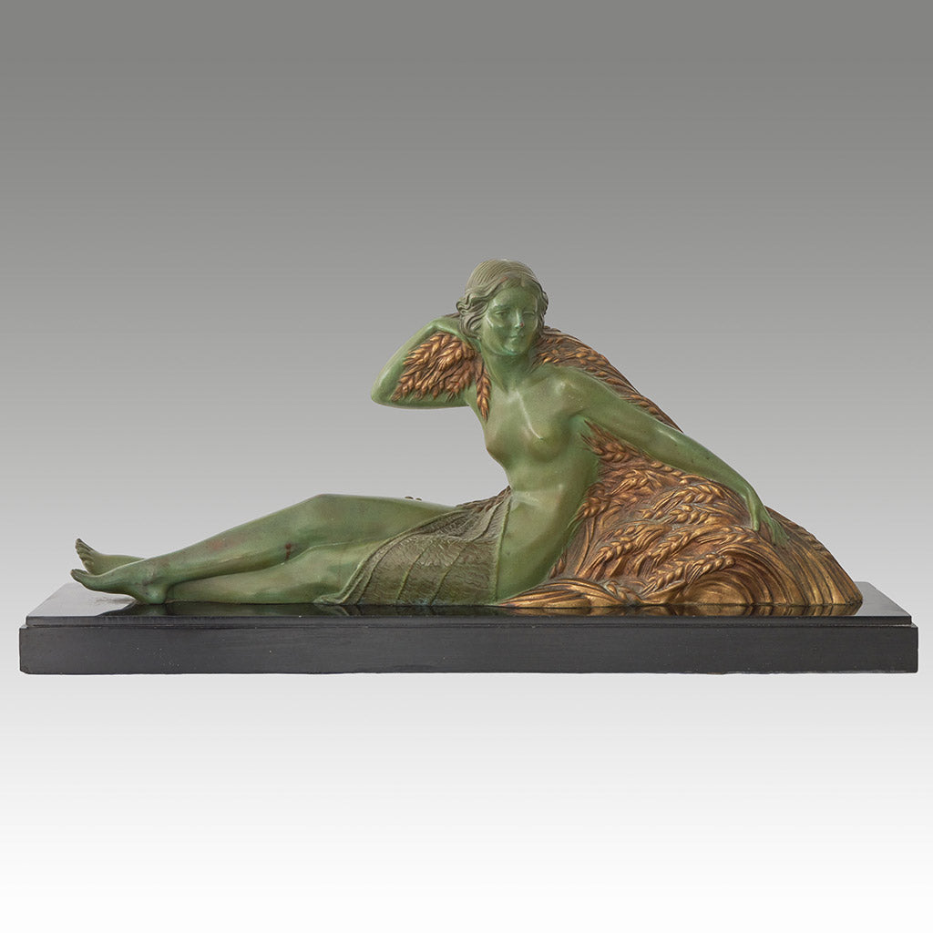 Large Original Art Deco Bronze Chiparus Sculpture Reclining Nude - Jeroen Markies Art Deco 