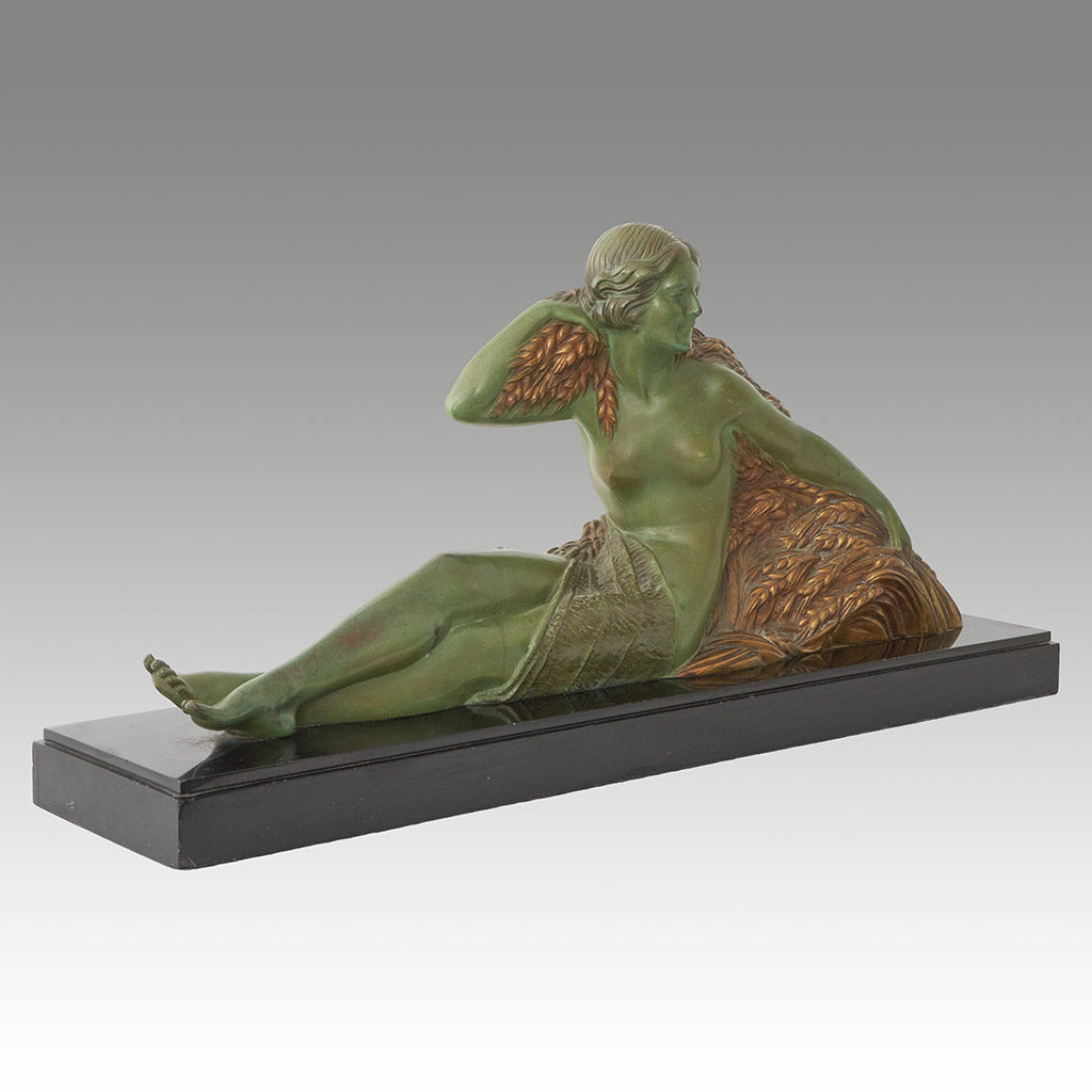 Large Original Art Deco Bronze Chiparus Sculpture Reclining Nude - Jeroen Markies Art Deco 