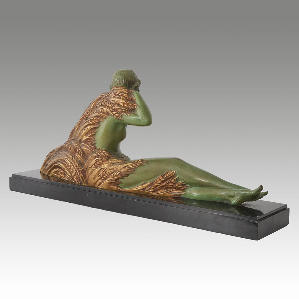 Large Original Art Deco Bronze Chiparus Sculpture Reclining Nude - Jeroen Markies Art Deco 