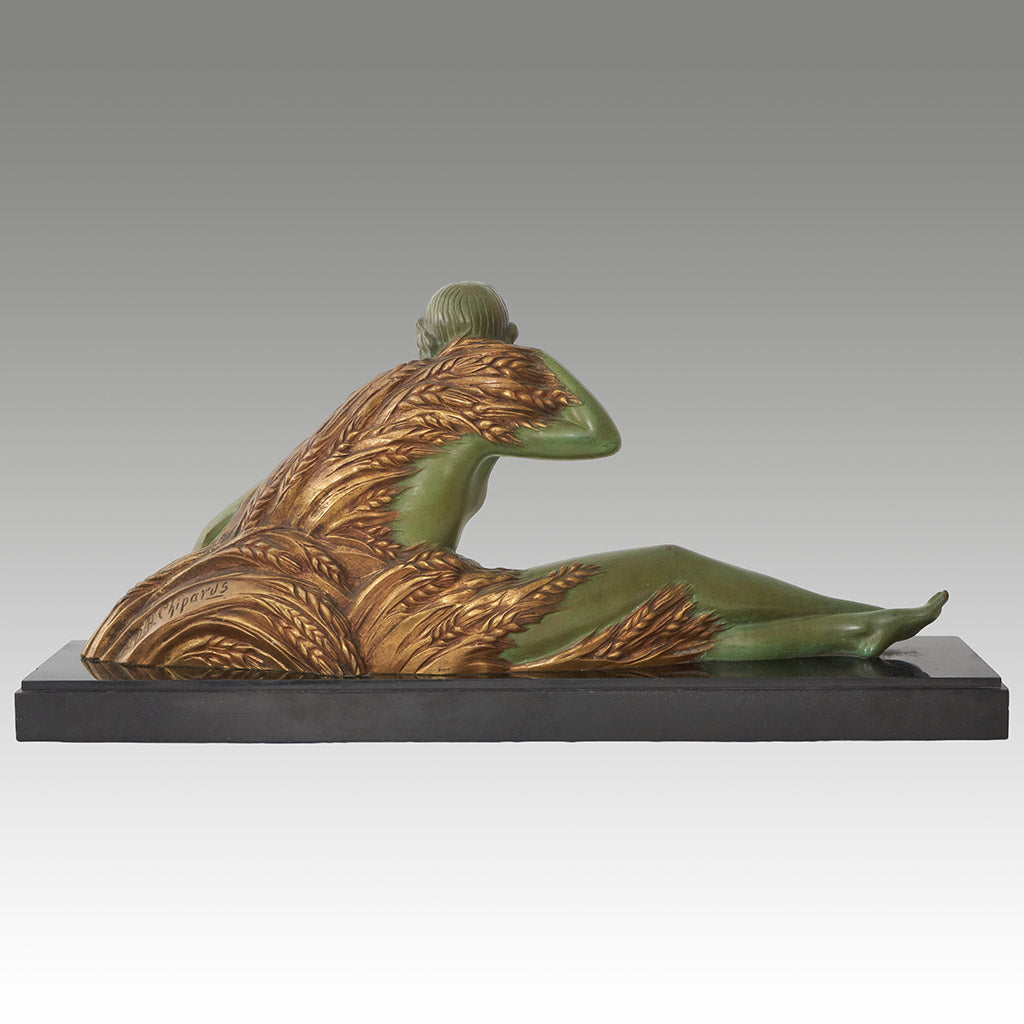 Large Original Art Deco Bronze Chiparus Sculpture Reclining Nude - Jeroen Markies Art Deco 