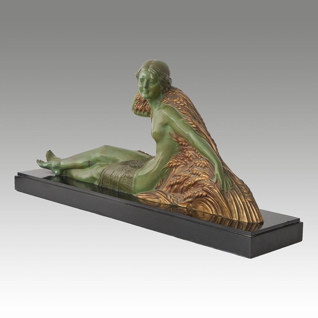 Large Original Art Deco Bronze Chiparus Sculpture Reclining Nude - Jeroen Markies Art Deco 