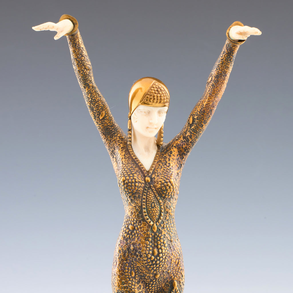 'Dourga' Demetre Chiparus Bronze Sculpture - Original Art Deco Bronze Sculpture.- Jeroen Markies Art Deco