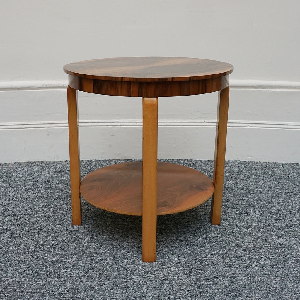 An Art Deco side table. Burr and figured walnut. Solid walnut legs. 1930s antique side table - Jeroen Markies Art Deco