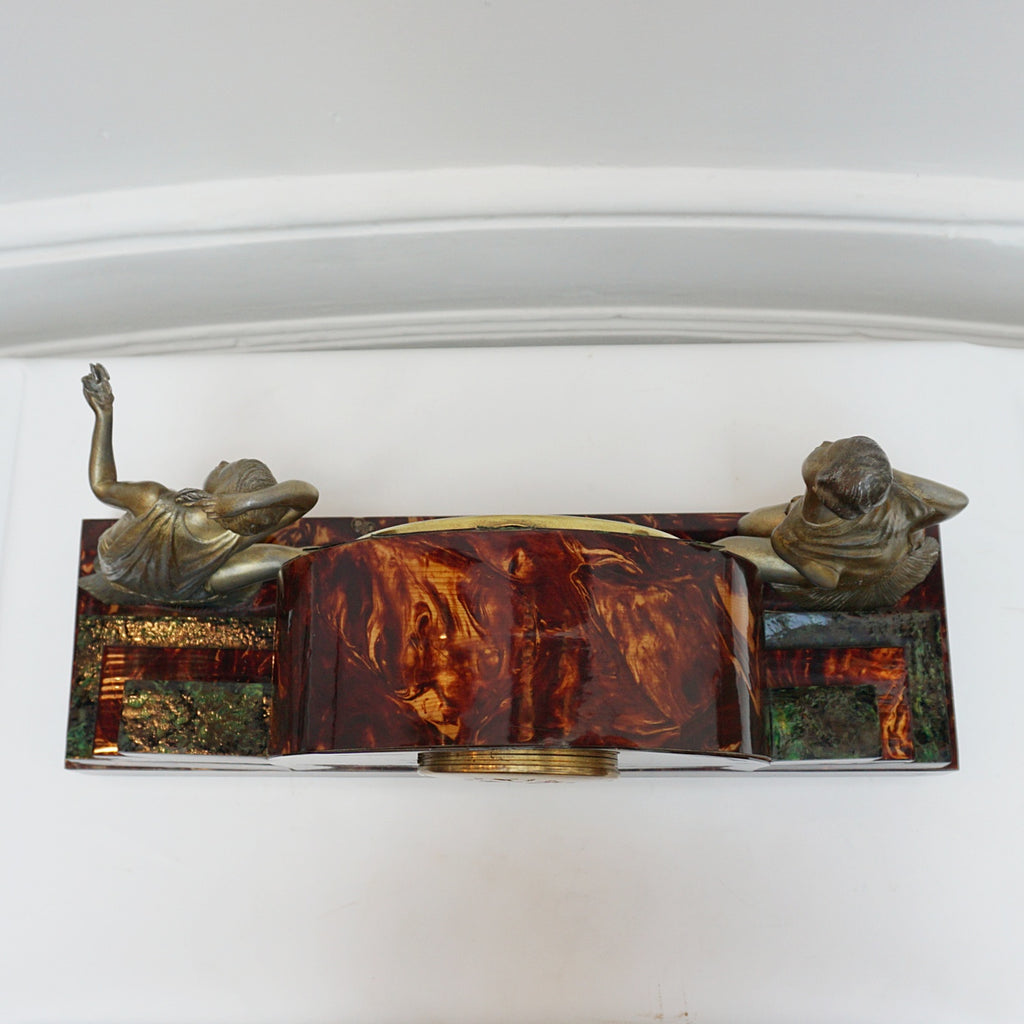 An Art Deco clock with spelter ladies - Jeroen Markies Art Deco