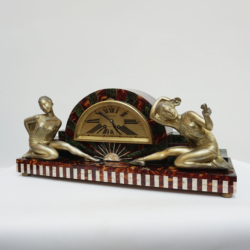 An Art Deco clock with spelter ladies - Jeroen Markies Art Deco