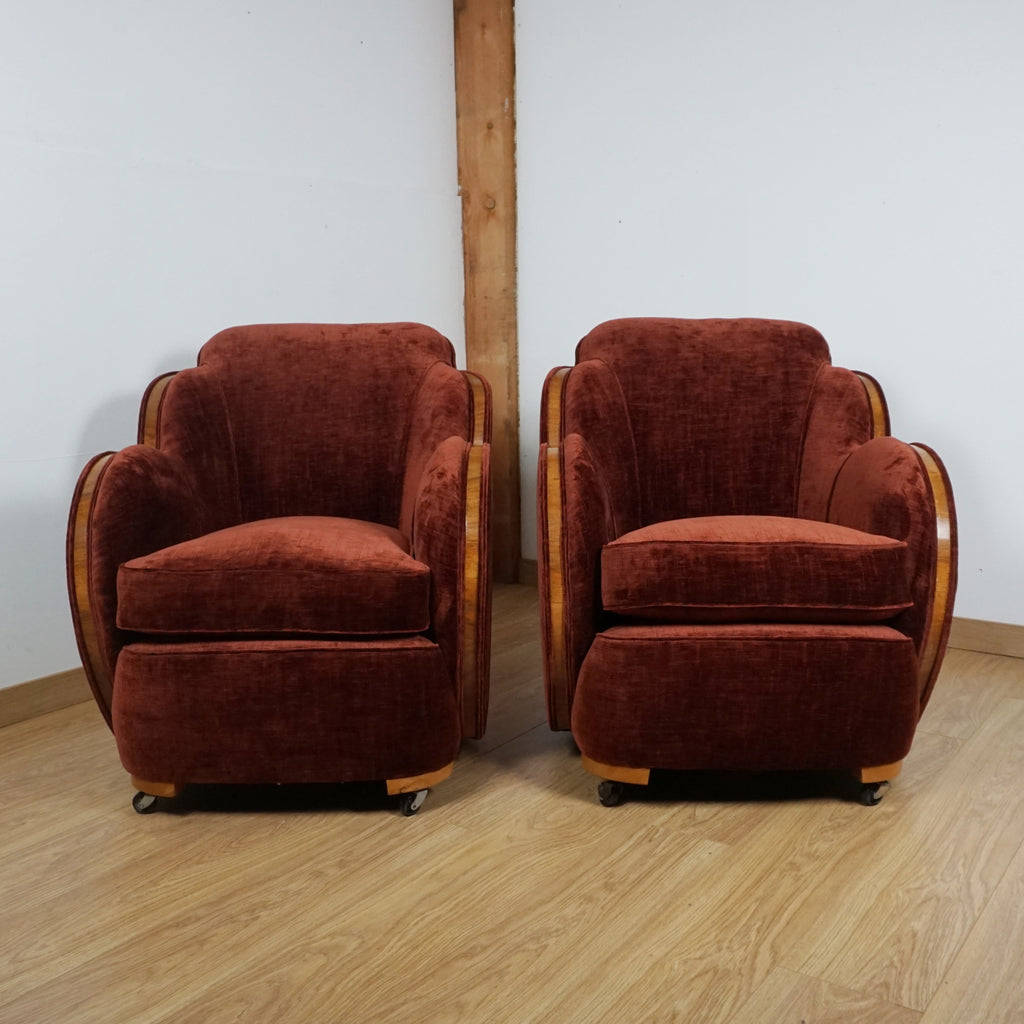 Pair of Original Art Deco Cloud Chairs - Markies Antiques Ltd 
