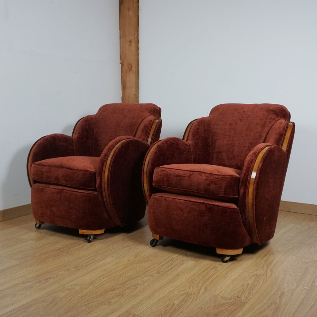 Pair of Original Art Deco Cloud Chairs - Markies Antiques Ltd 