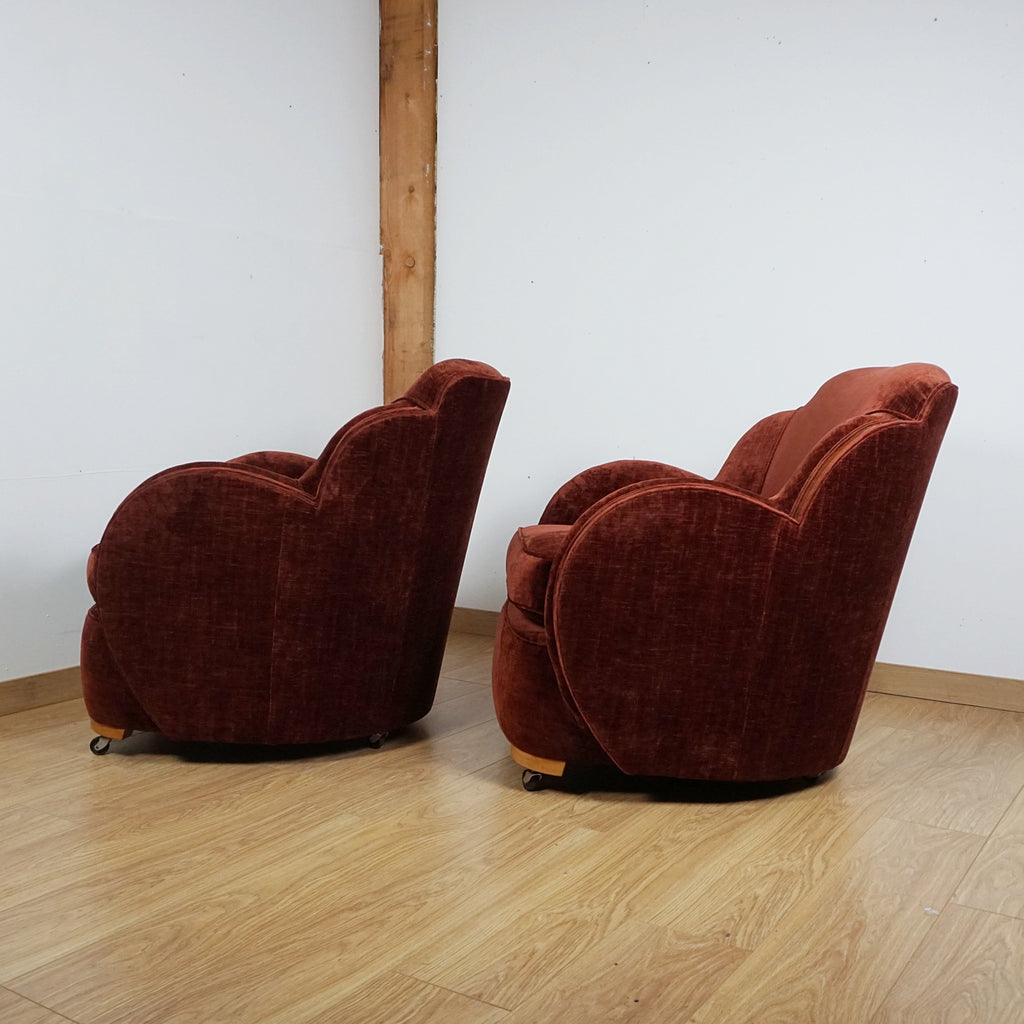 Pair of Original Art Deco Cloud Chairs - Markies Antiques Ltd 