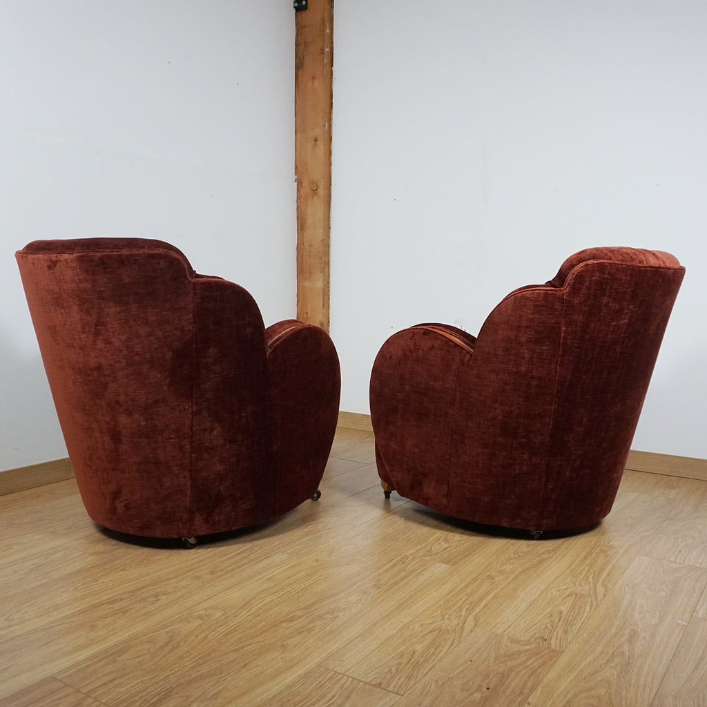 Pair of Original Art Deco Cloud Chairs - Markies Antiques Ltd 