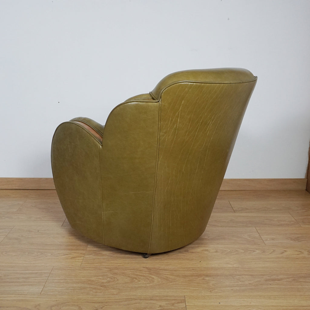 Pair of Olive Green Art Deco Lounge Chairs - Markies Antiques Ltd