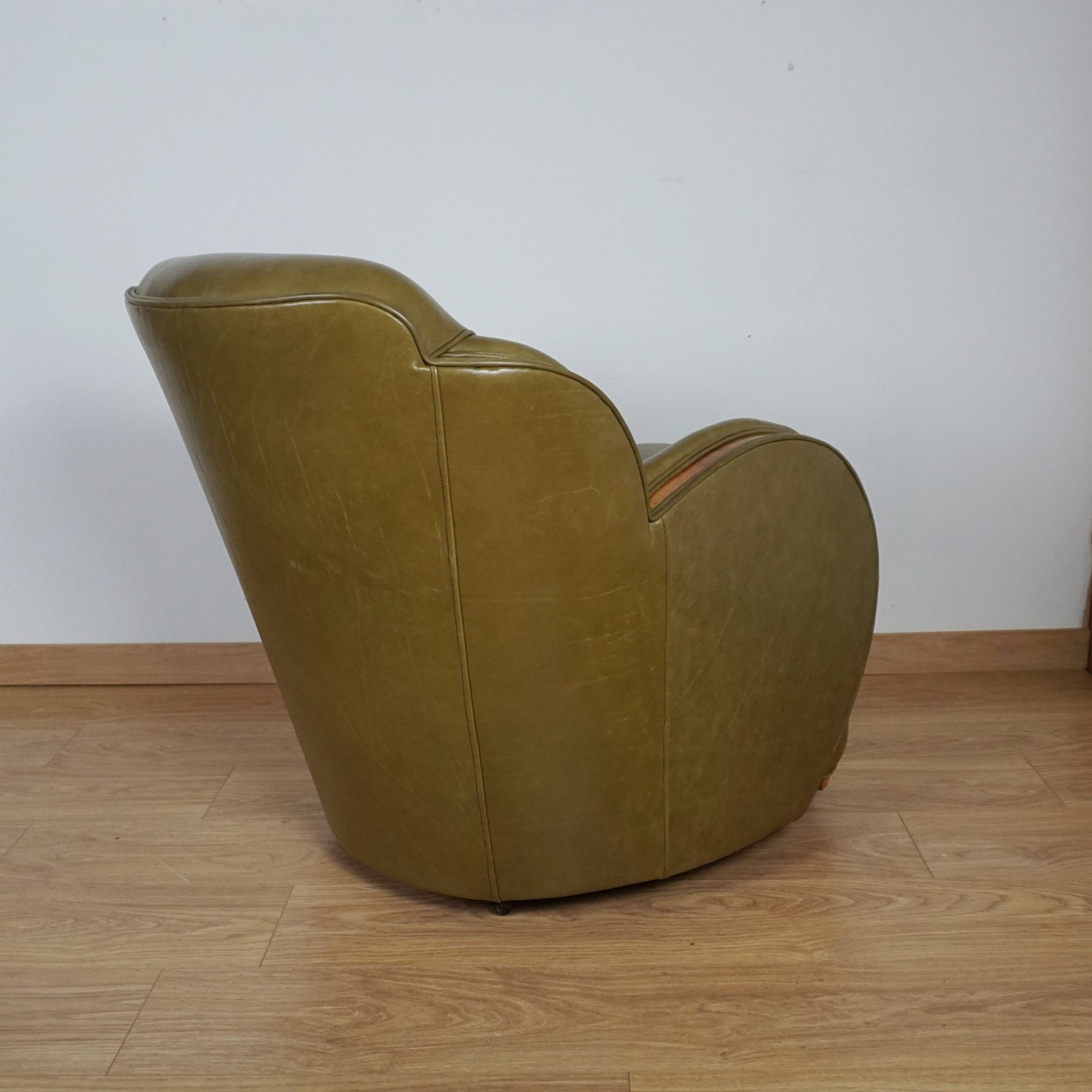 Pair of Olive Green Art Deco Lounge Chairs - Markies Antiques Ltd