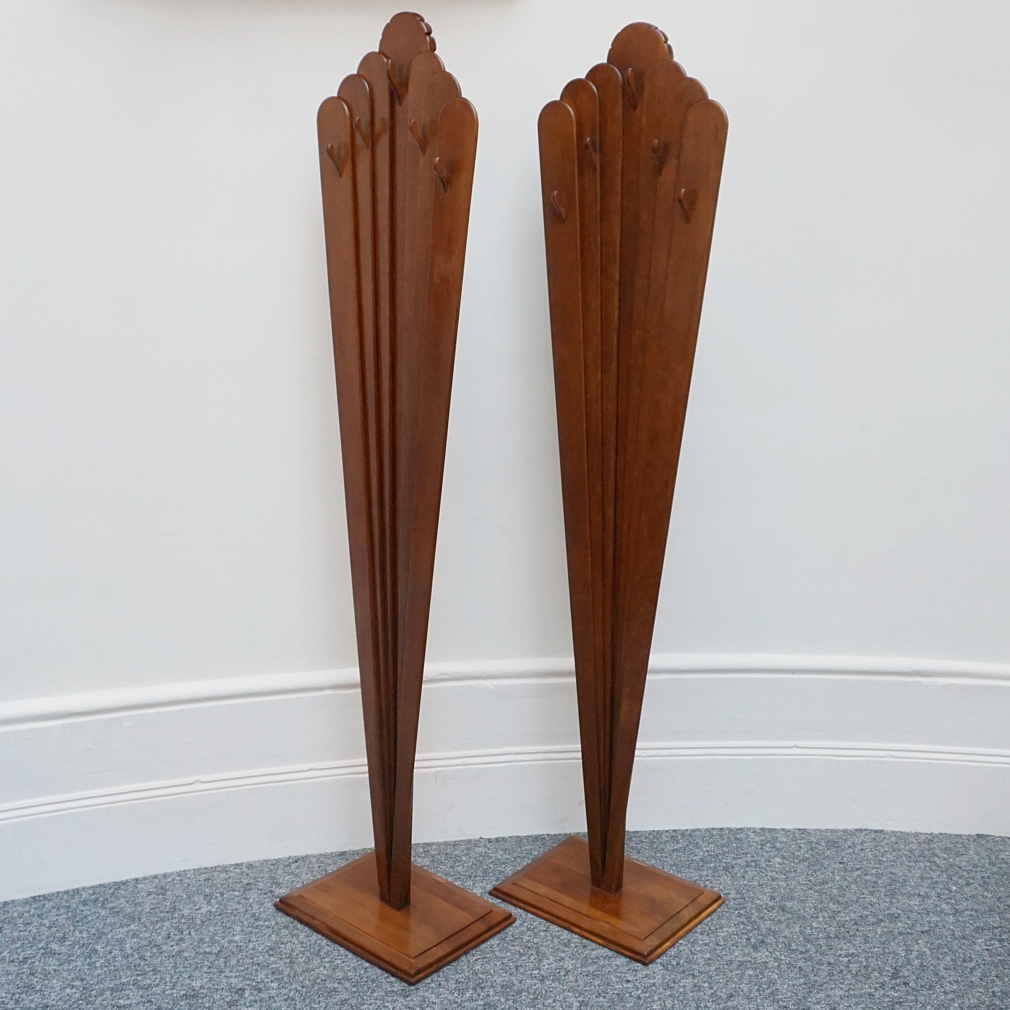 Pair of Art Deco Fruitwood Coat Hooks. Art Deco Entrance Hall Coat Hooks. Hallway Furniture. 1930's - Jeroen Markies Art Deco