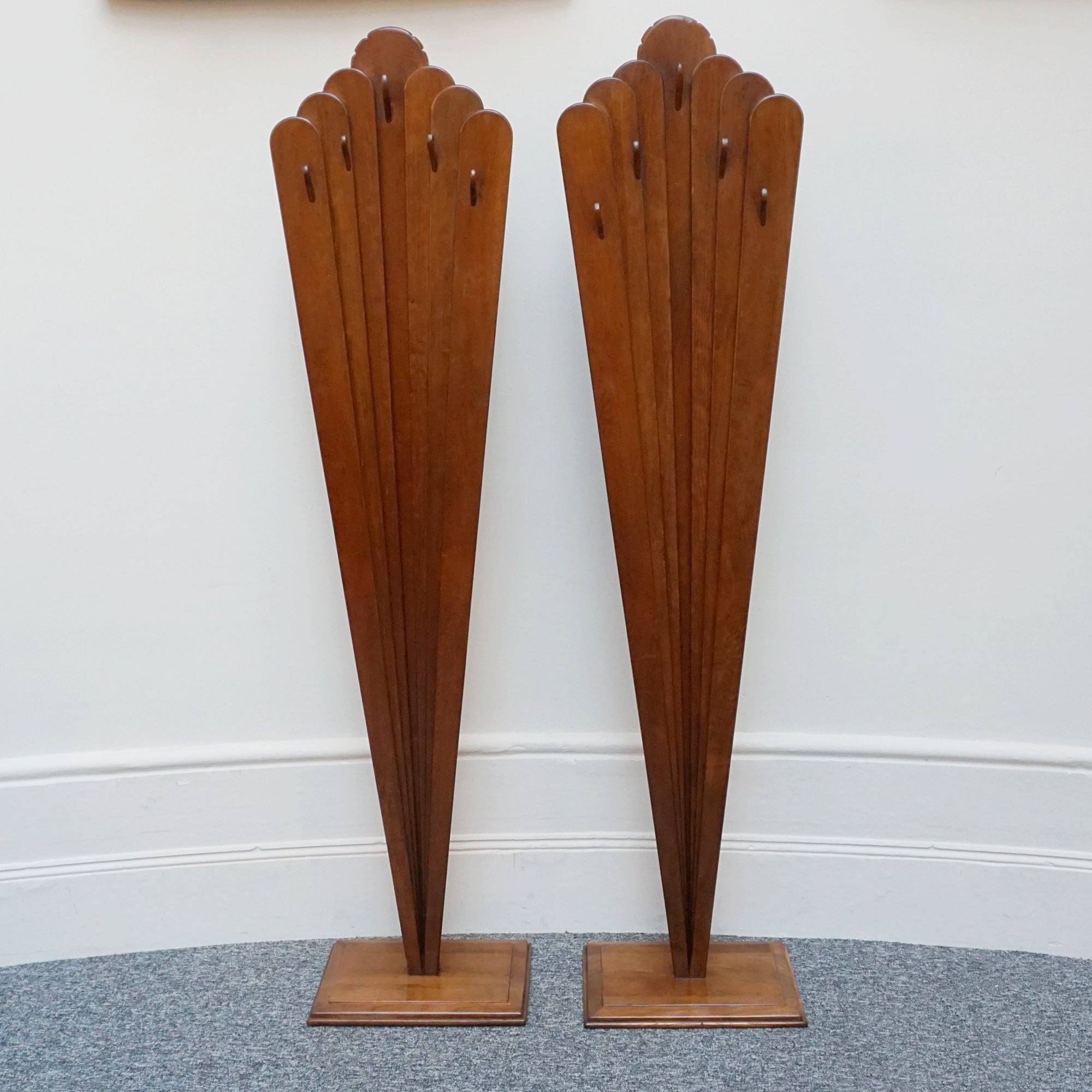 Pair of Art Deco Fruitwood Coat Hooks. Art Deco Entrance Hall Coat Hooks. Hallway Furniture. 1930's - Jeroen Markies Art Deco