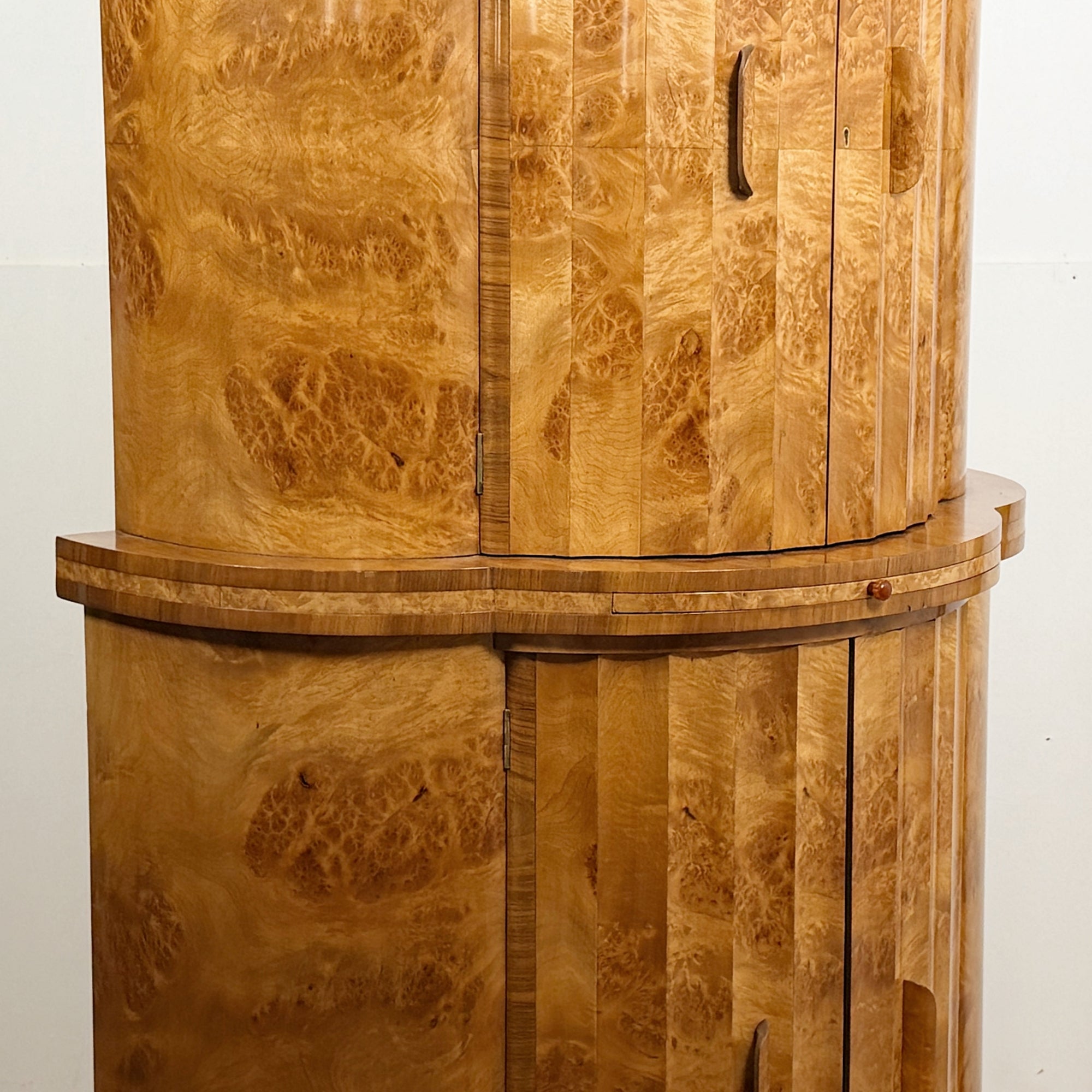 Harry  & Lou Epstein Cocktail Cabinet Burr Walnut Art Deco Drinks Bar - Markies Antiques ltd