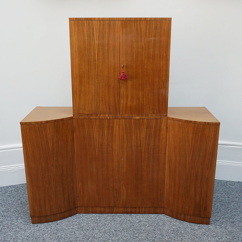 Original Art Deco Figured Walnut Cocktail / Drinks Cabinet - Jeroen Markies Art Deco
