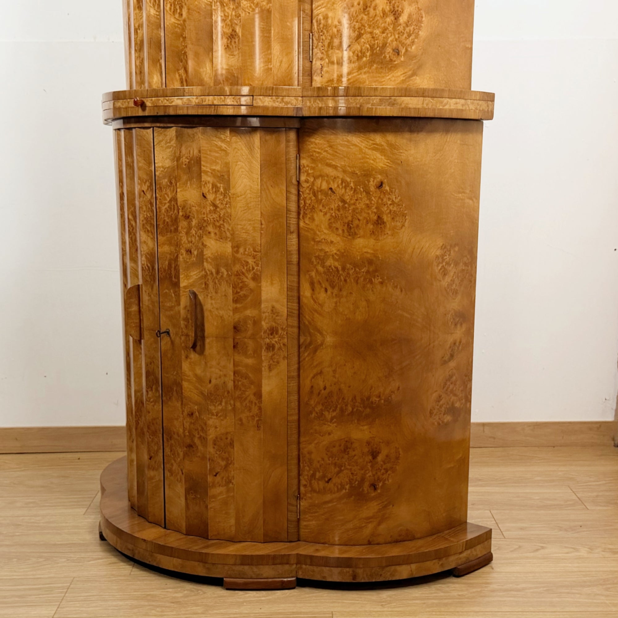 Harry  & Lou Epstein Cocktail Cabinet Burr Walnut Art Deco Drinks Bar - Markies Antiques ltd