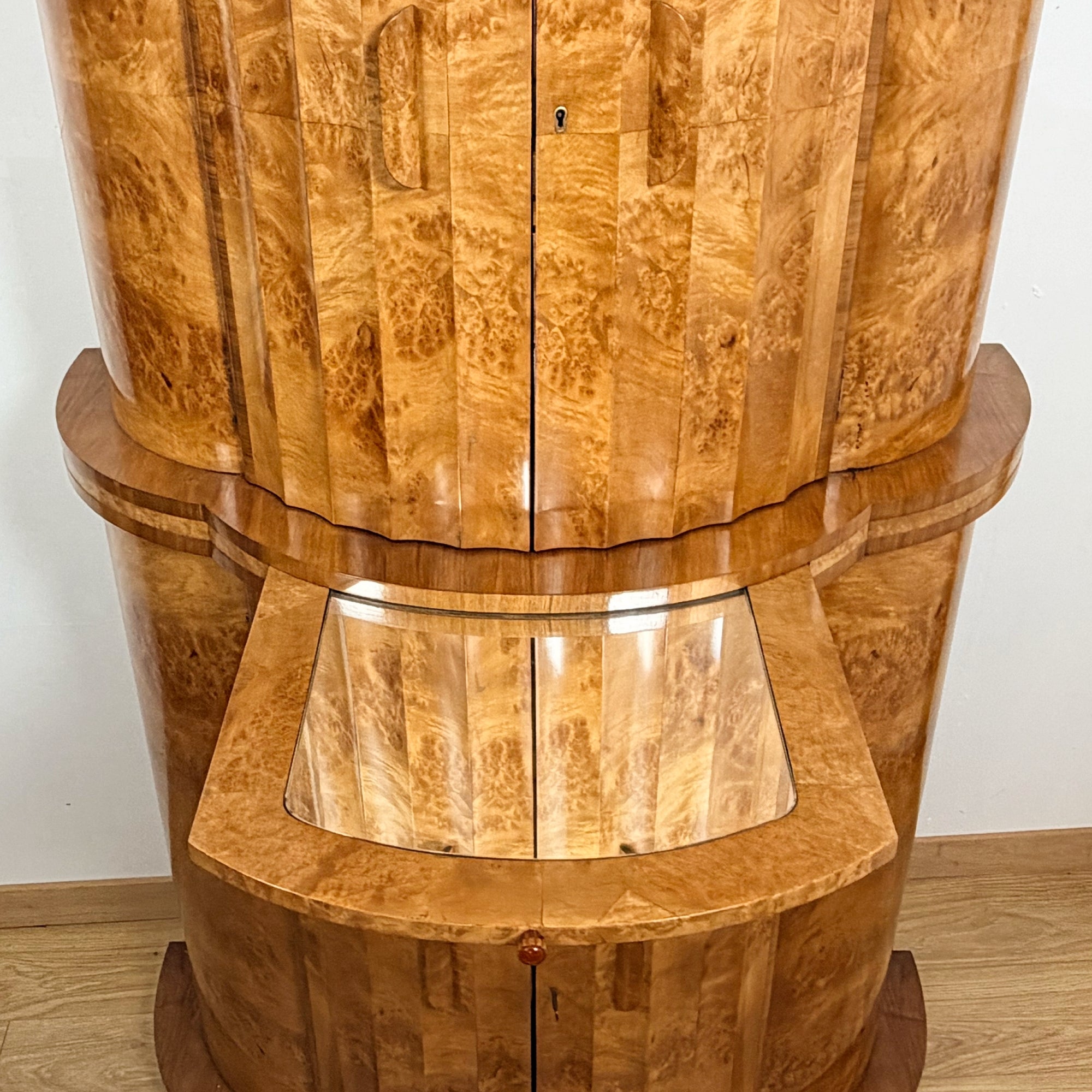 Harry  & Lou Epstein Cocktail Cabinet Burr Walnut Art Deco Drinks Bar - Markies Antiques ltd