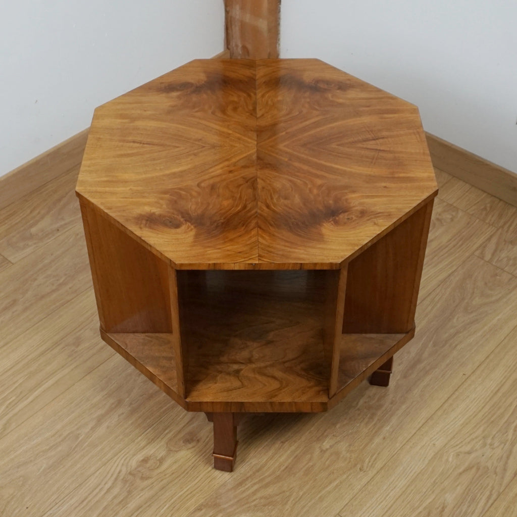 Art Deco Burr Walnut Library Table - Markies Antiques Ltd