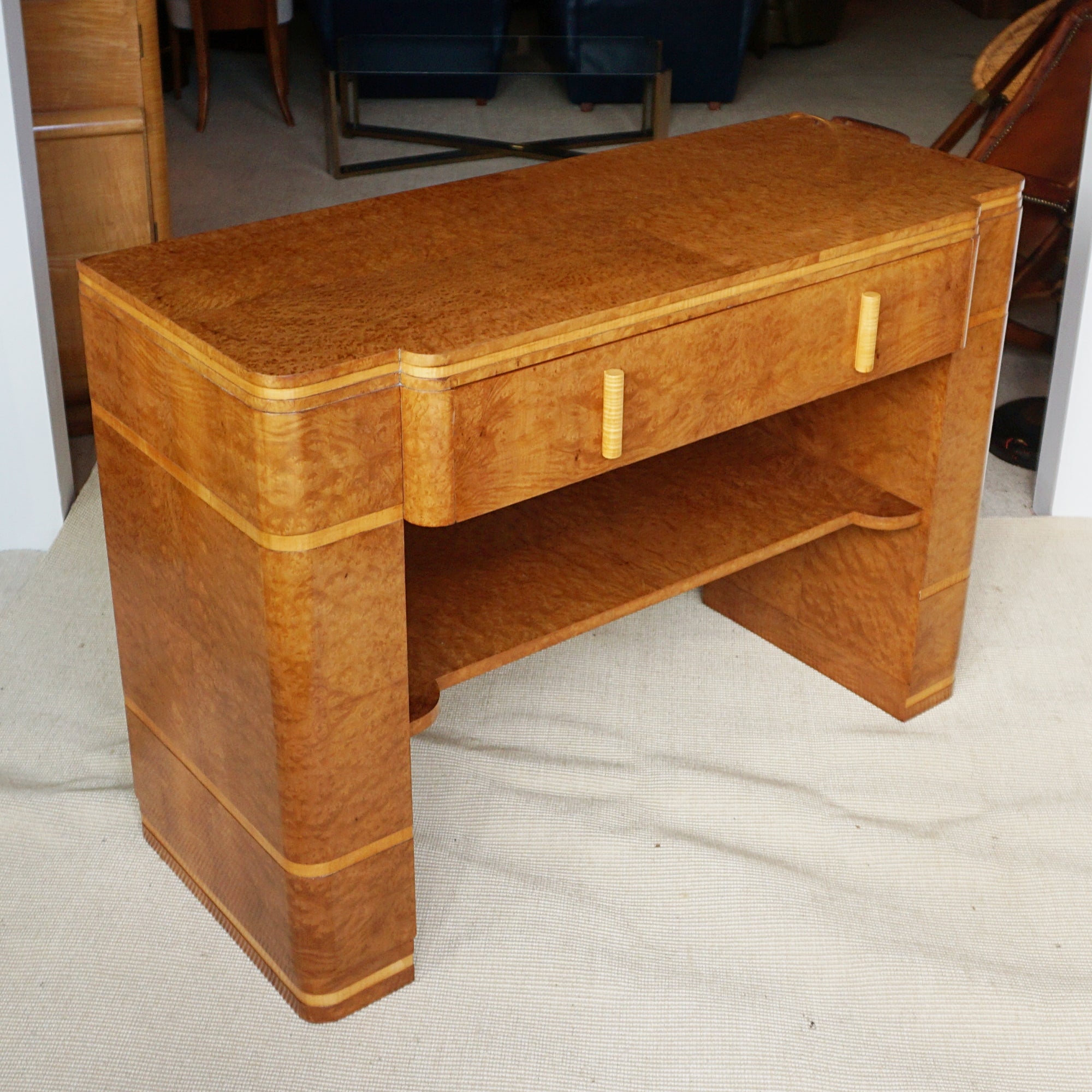 Fantastic quality Art Deco Burr Walnut console table - Jeroen Markies Art Deco