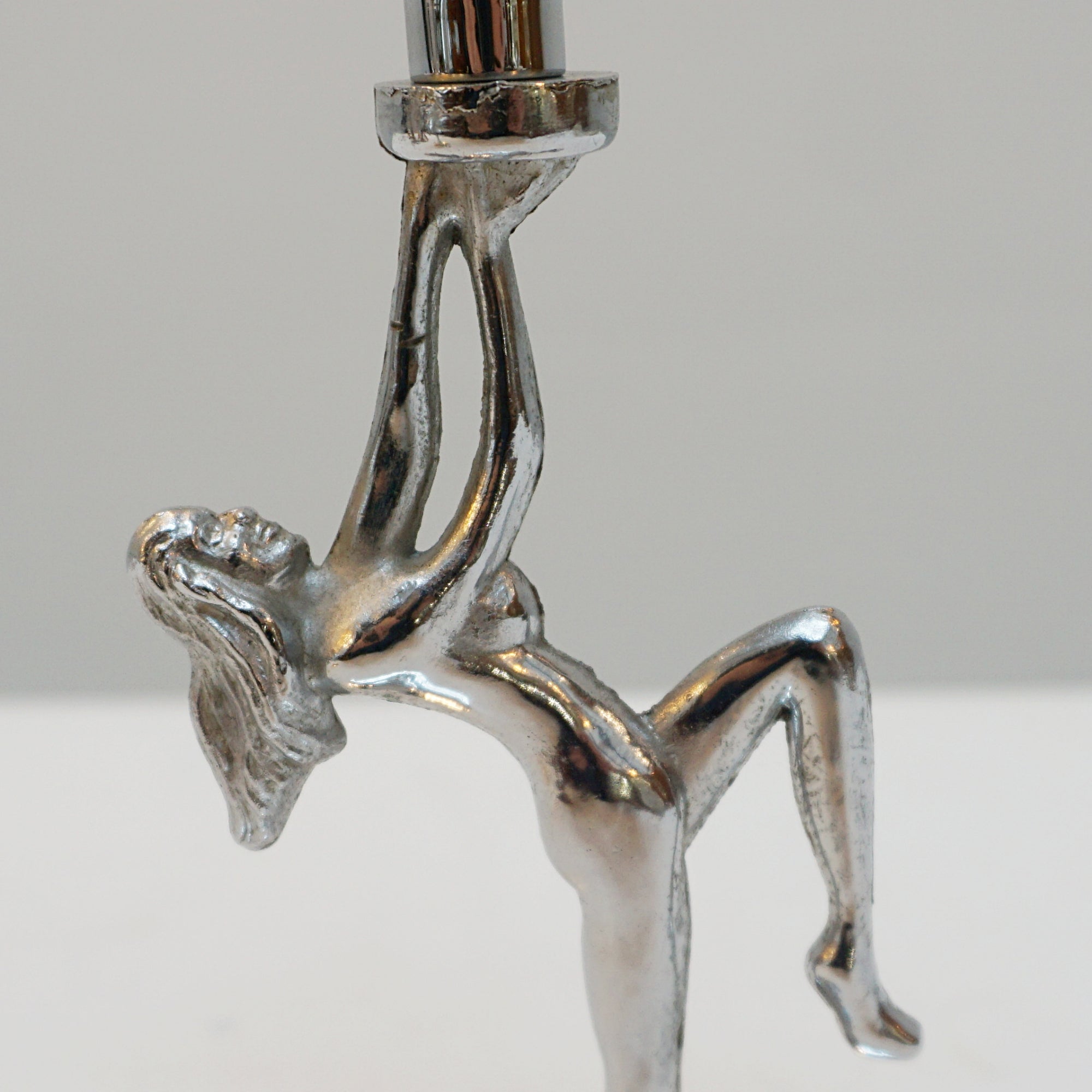 A Pair of Chromed figural Art Deco style candlesticks - Jeroen Markies Art Deco