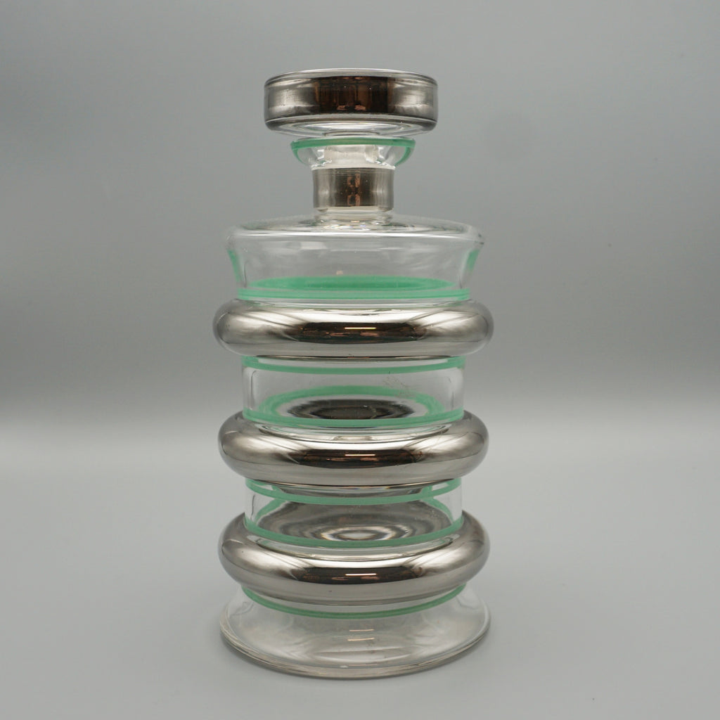 Art Deco Silver Plate and Glass Decanter Set