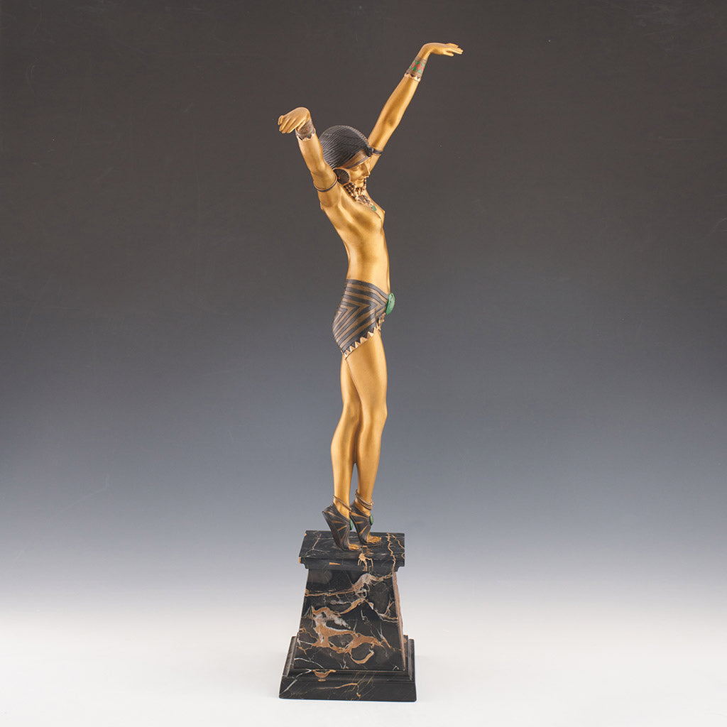 Egyptian Dancer - A cold painted bronze study by Demetre Chiparus. Jeroen Markies Art Deco