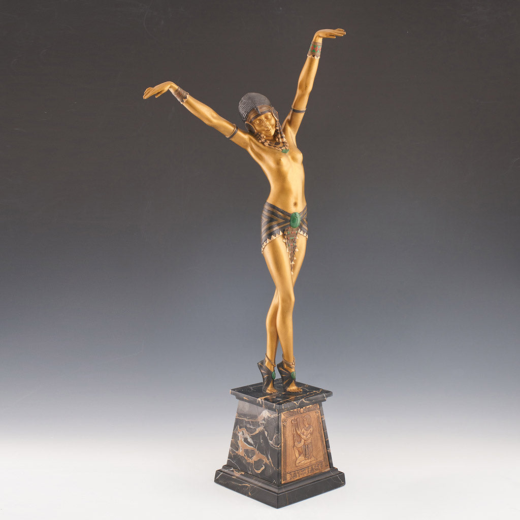 Egyptian Dancer - A cold painted bronze study by Demetre Chiparus. Jeroen Markies Art Deco