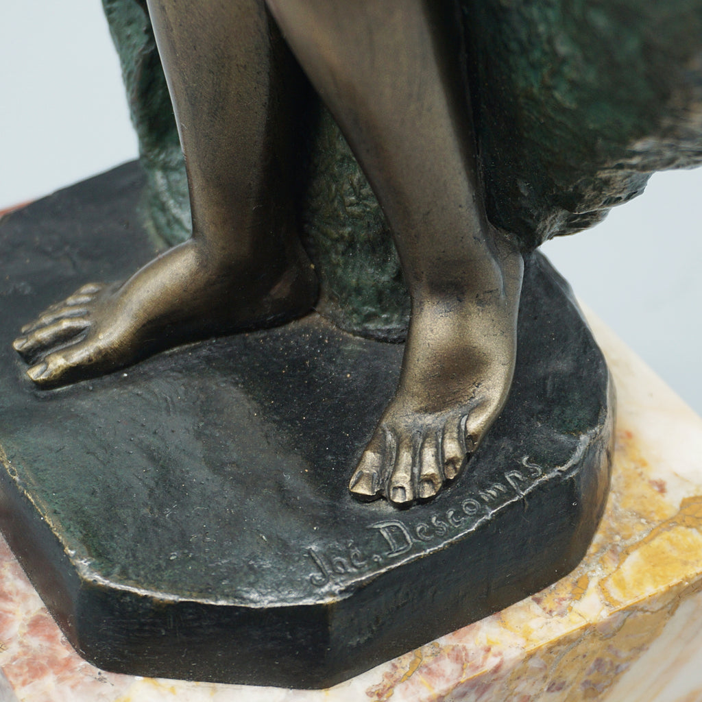 Female Nude with Cloak - Art Deco Bronze Sculpture - Jeroen Markies Art Deco