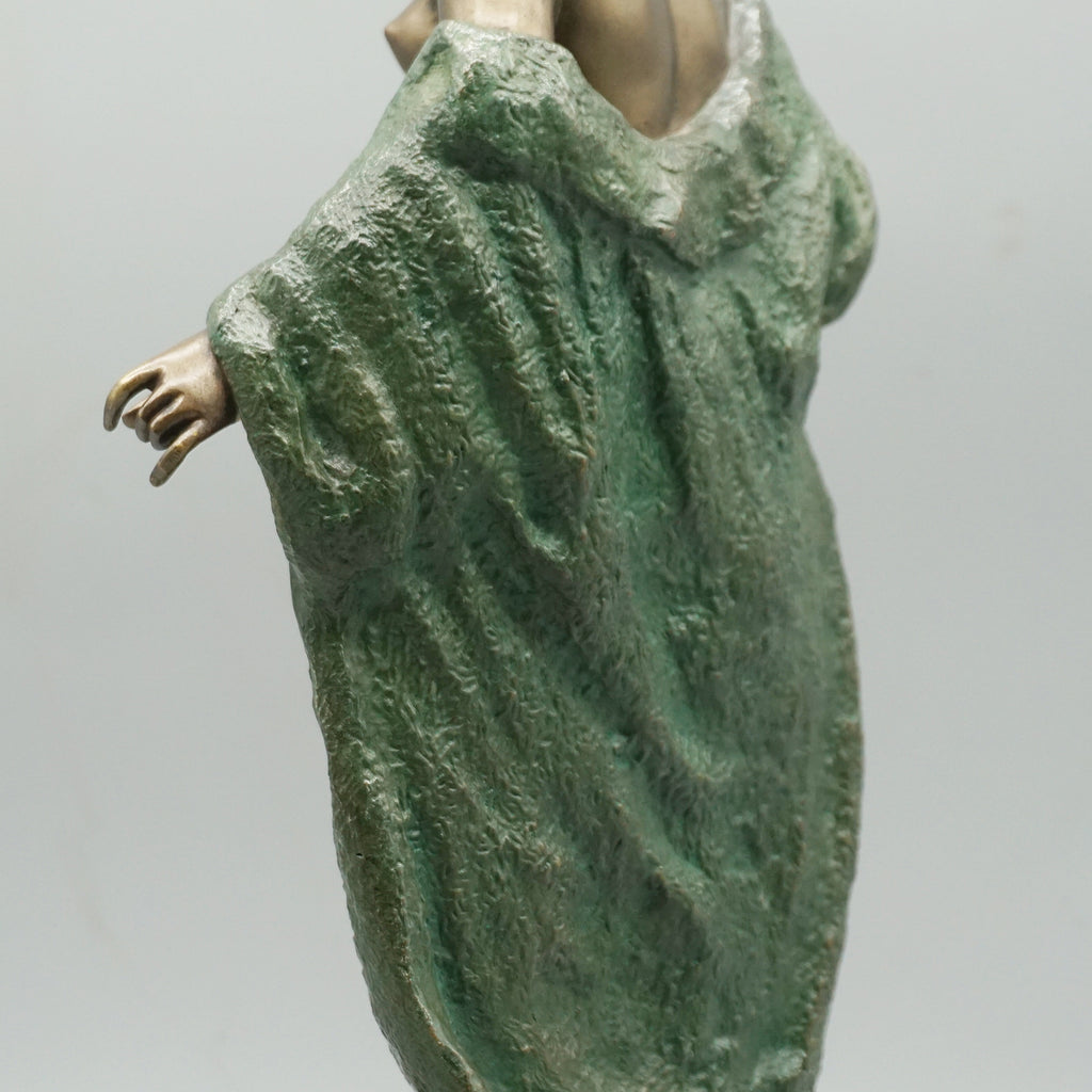 Female Nude with Cloak - Art Deco Bronze Sculpture - Jeroen Markies Art Deco