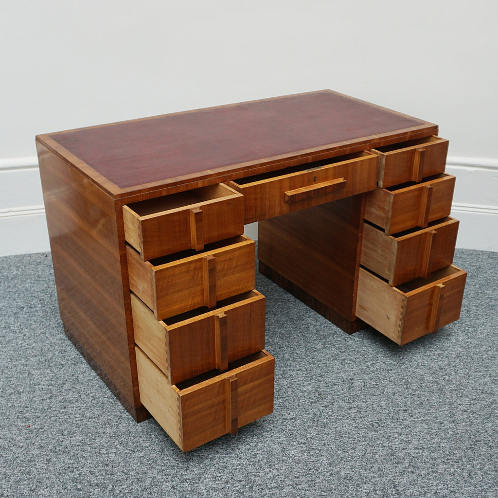 Vintage Art Deco Writing Desk by Waring.& Gillow Walnut veneered throughout - Jeroen Markies Art Deco